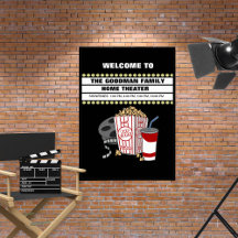 Family Home Theatre Custom Name unframed