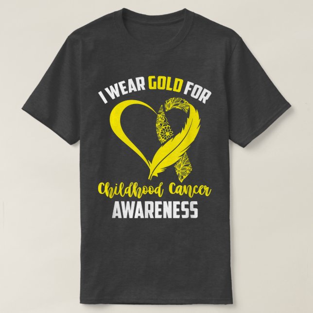 Family I Wear Gold for Childhood Cancer Awareness  T-Shirt (Design Front)