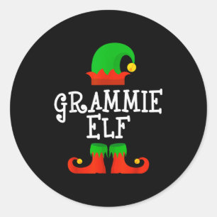 Family I'm The Grammie Elf Christmas Matching Paja Classic Round Sticker