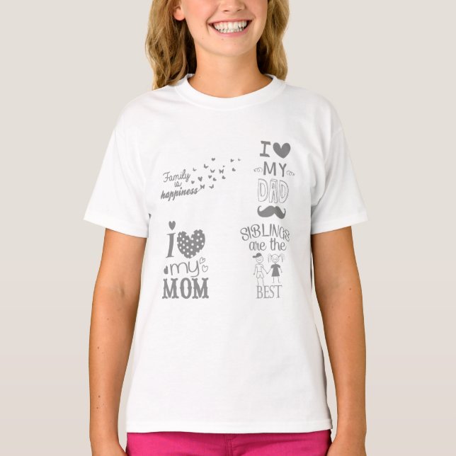 Family Inspired Text Quotes Design T-Shirt (Front)