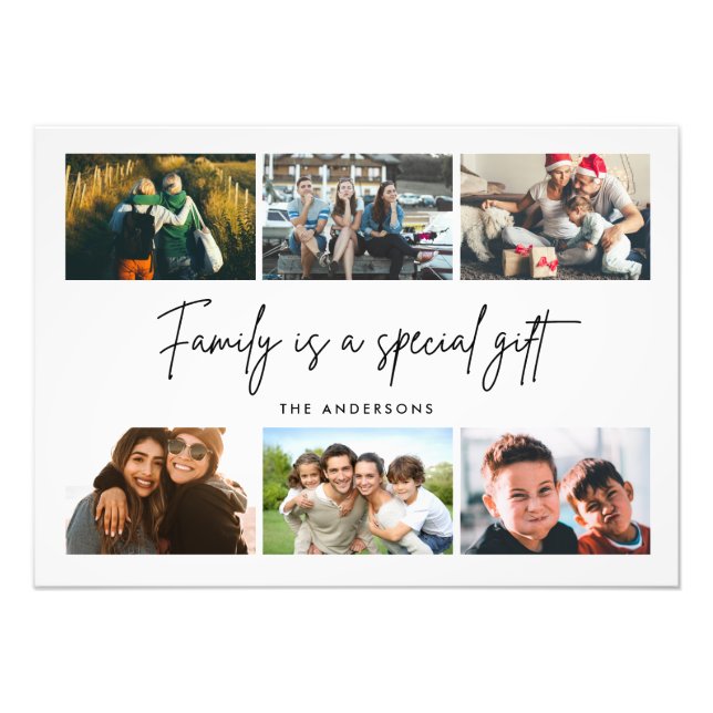 Family is a Special Gift Quote Photo Collage Print (Front)