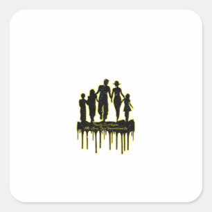 Family Is Anyone Who Loves You Unconditionally Key Square Sticker