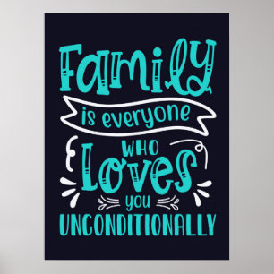 Family Is Everyone Who Loves You Unconditionally Poster