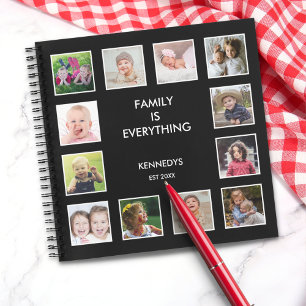 Family Is Everything 12 Photo Collage Family Name Notebook