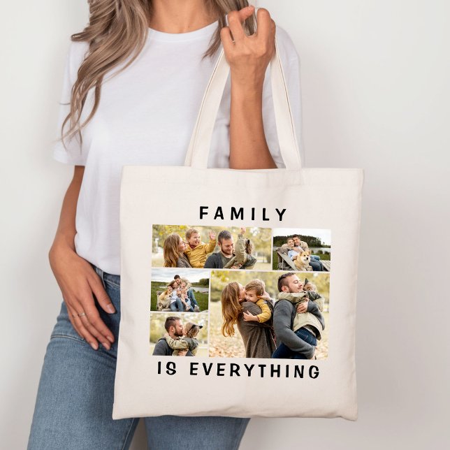 Family is Everything 5 Photo Family Tote Bag (Creator Uploaded)