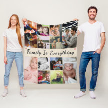 Family Is Everything – Custom Photo Fleece Blanket
