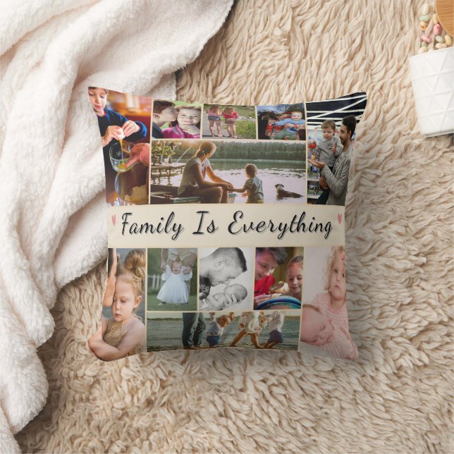 Family Is Everything – Personalised Photo  Cushion (Blanket)