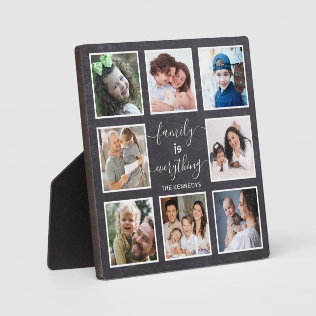  Family Is Everything Quote Chalkboard    8 Photo  Plaque (Front)