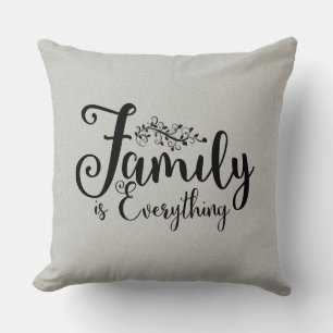 Family Is Everything Typography Quote Cushion