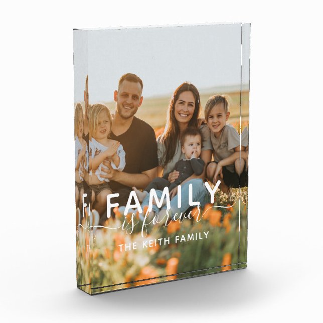 Family Is Forever Calligraphy Photo Block (Left)
