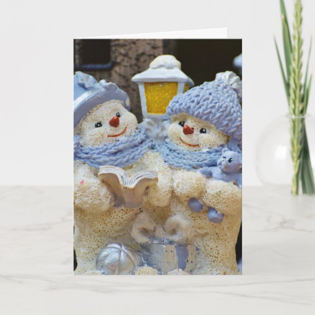 "Family is Forever" Snow Couple Christmas Holiday Card (Front)