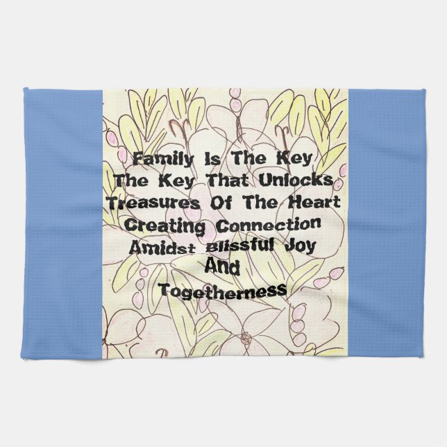 Family Is The Key  Tea Towel (Horizontal)