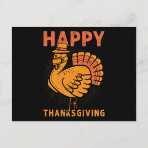 Family Kids Matching Happy Thanksgiving Pajama Postcard