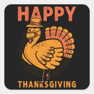 Family Kids Matching Happy Thanksgiving Pajama Square Sticker