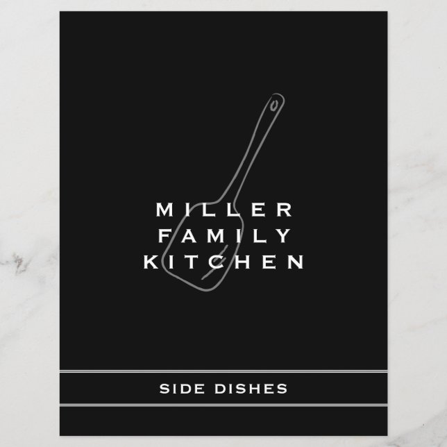 Family Kitchen Side Dish Divider | Black & White (Front)