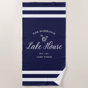 Family Lake House Coastal Custom Decor Beach Towel
