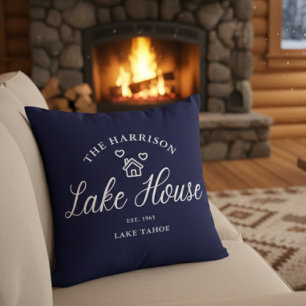 Family Lake House Coastal Custom Decor Cushion