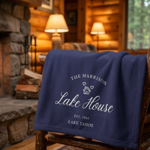 Family Lake House Coastal Custom Decor Fleece Blanket