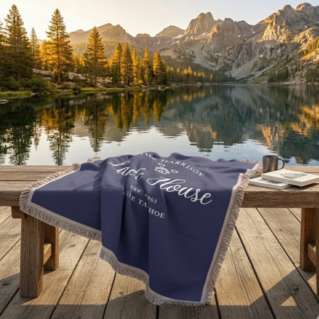 Family Lake House Coastal Custom Decor Throw Blanket (Creator Uploaded)