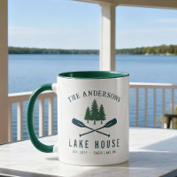 Family Lake House Modern Rustic Boat Oar Pine Tree