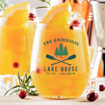 Family Lake House Modern Rustic Boat Oar Pine Tree