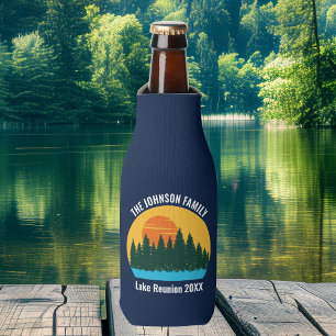 Family Lake Reunion Cute Customised Sunset Bottle Cooler