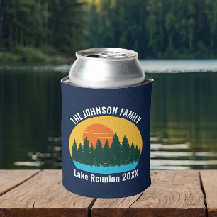 Family Lake Reunion Cute Customised Sunset Can Cooler