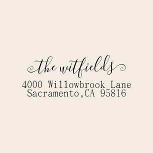 Family Last Name Elegant Script Return Address Self-inking Stamp