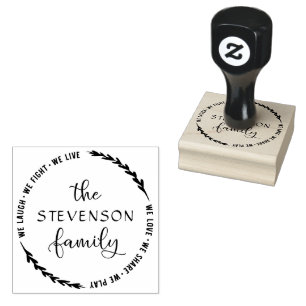 Family Laurel   DIY Create Your Own Surname Rubber Stamp
