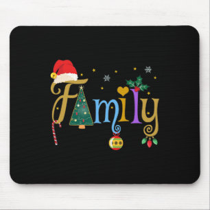 Family Letters Christmas Style Love My Family Chri Mouse Pad