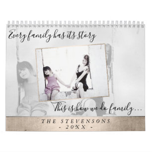 Family Life Elegant Gold Year in Pics 12 Photo Calendar