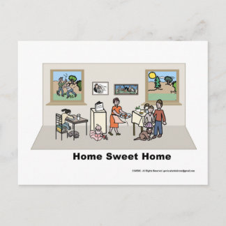 Family Life - Home Sweet Home Holiday Postcard