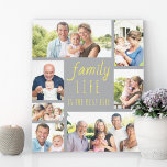 Family Life Quote 7 Photo Collage Grey and Yellow Canvas Print<br><div class="desc">Create your own wrapped canvas in trendy grey and yellow (editable), using 7 of your favourite photos. The design features the family quote "family life is the best life" which is lettered in casual script and skinny font typography. The photo template is set up to display your pictures in a...</div>