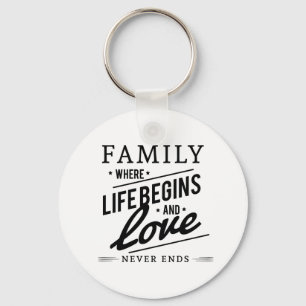 Family Love basic button Key Ring