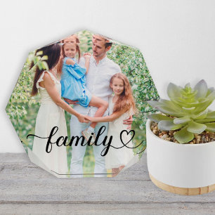 Family Love Black Script Custom Photo Block
