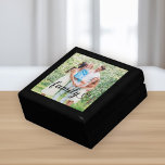Family Love Black Script Custom Photo Gift Box<br><div class="desc">Modern and stylish custom gift box features a favourite photo with a minimal "family" typography overlay design that includes elegant flourish and heart details. The black text colour can be modified.</div>