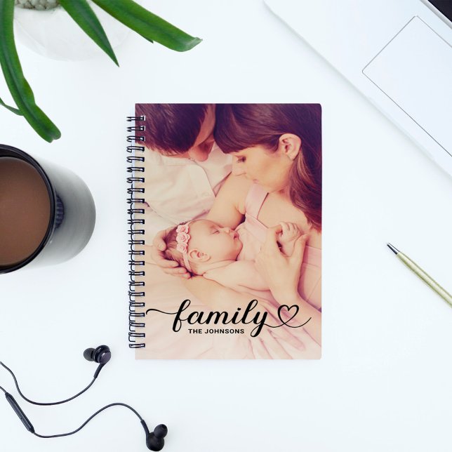 Family Love Black Script Photo Custom Notebook (Creator Uploaded)