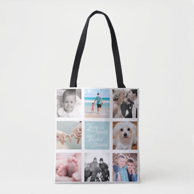 Family Love Blessing | 16 Photograph Tote Bag (Front)