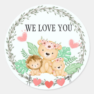 Family love classic round sticker