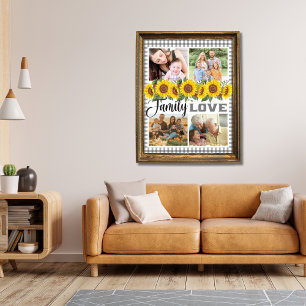 Family Love Gingham Collage Customised Family Poster