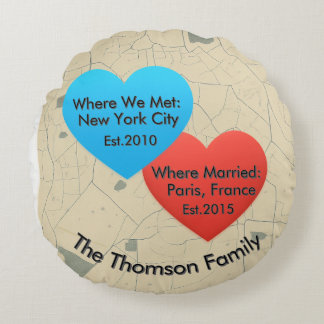Family Love Journey Pillow – Personalized Map Hear