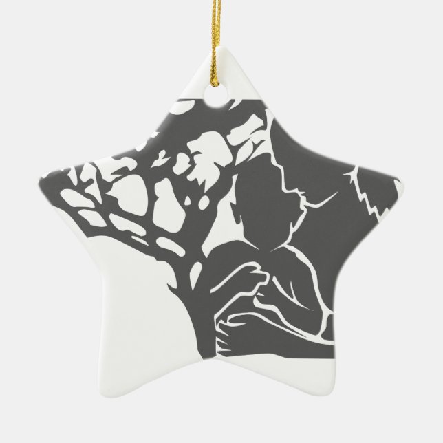 family love / mother and child ceramic tree decoration (Front)