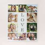 Family Love Multi-Photo Collage Modern Jigsaw Puzzle<br><div class="desc">A photo collage keepsake puzzle perfect for family game nights. You can personalise with ten family photos. "LOVE" is written vertically down the middle.</div>