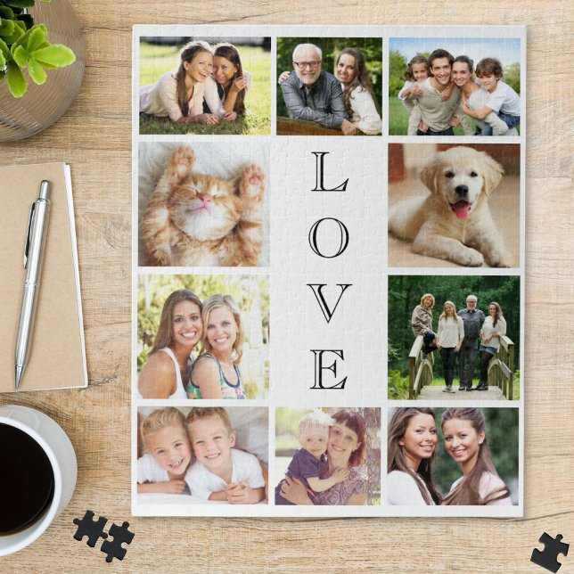 Family Love Multi-Photo Collage Modern Jigsaw Puzzle (Creator Uploaded)