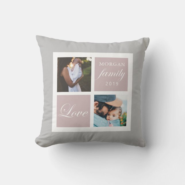 Family Love | Personalised Photo Throw Pillow (Front)