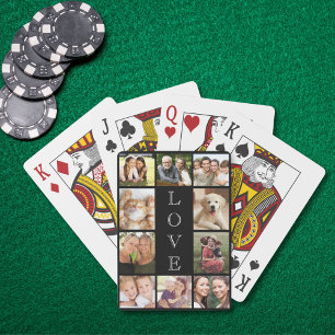 Family Love Photo Collage Black Playing Cards