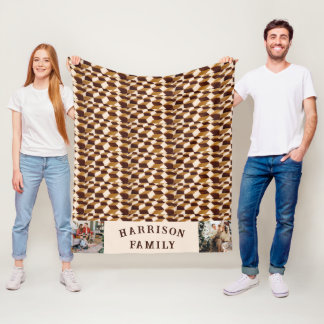 Family Love Photo Collage Personalised PLAID Fleece Blanket