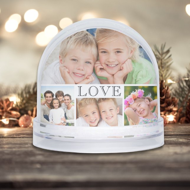 Family Love Photo Collage Snowglobe (Creator Uploaded)