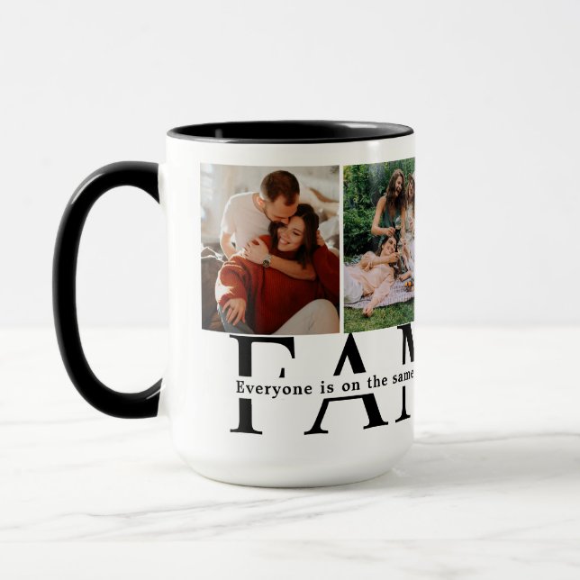 Family Love Quote Custom 4 Photo Collage cute  Mug (Left)