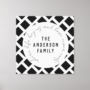 Family Love Quote Modern Black and White Canvas Pr Print
